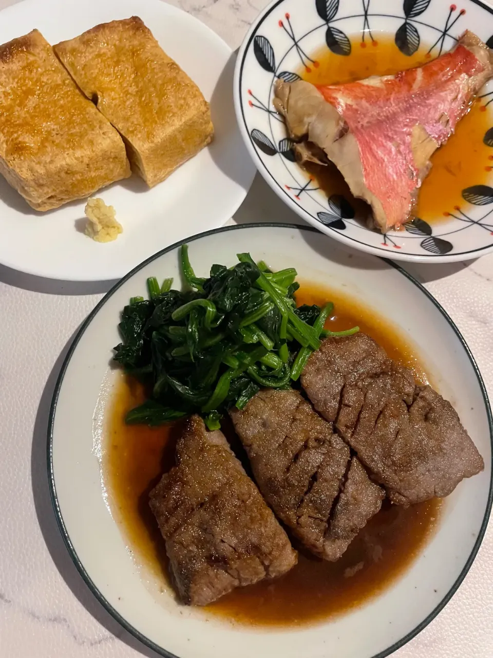 今夜はももステーキと金目鯛の煮付け|めんちゃんさん