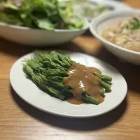 4/12の夕食　タラの芽の酢味噌と蕎麦|yoneさん