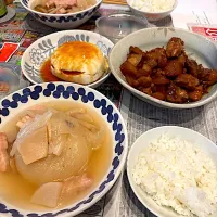 新玉まるごとスープ😋冷奴、鶏大根のさっぱり煮|すかラインさん