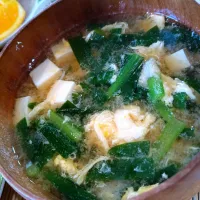 ニラ玉味噌汁|ゆうさん
