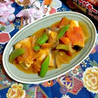 ぶり🐟と春野菜のトマト煮🍅