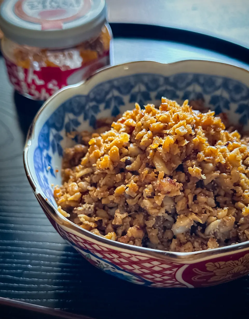 ごはんとまらん明太子で大豆のお肉そぼろ|にゃんぺこさん