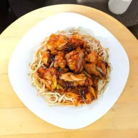 ヤンニョム風甘辛チキン✽モヤシ＆白葱|mi_neneco♪さん