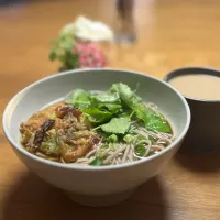 4/13の朝食　天ぷら蕎麦に採れたてミツバ| yoneさん