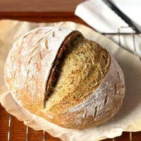 蕎麦粉と青汁のカンパーニュ🍃あんバターで和のおやつ
