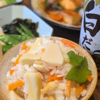 筍ご飯のある食卓