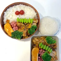 筍と鶏肉の西京焼き
肉巻きえのき
シャウエッセン
卵焼き
ブロッコリー
枝豆
のり弁(小梅)･🍙|ayumomさん