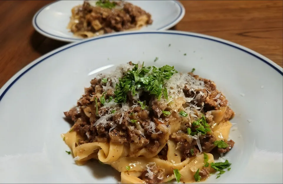 Fettuccine al Ragù Bianco|kazaneさん