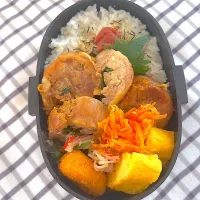 260414 鶏ももしそチーズロール　男子高校生弁当| Riieeさん