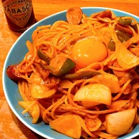 生卵乗っけたナポリタン|ヨシュアさん