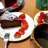 ガトーショコラフォンデュ断面😊| さくたえさん