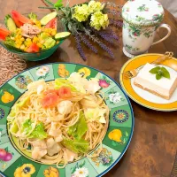 春キャベツ入り明太パスタ