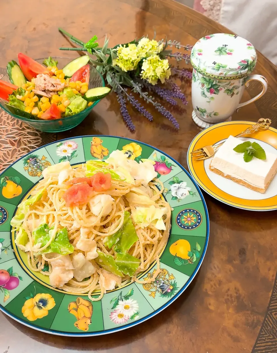 春キャベツ入り明太パスタ|ショコラさん