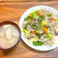 独活味噌汁　野菜炒め| 🍮ぶりゅれ🍮さん