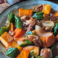 薄切り豚肉で厚揚げ入り酢豚🐷|fumfumさん