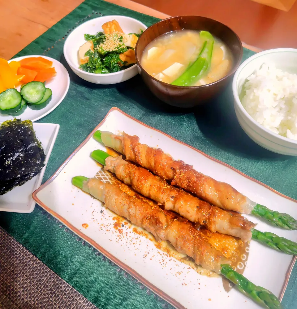 【主菜】豚アスパラの照り焼き|シュビラさん