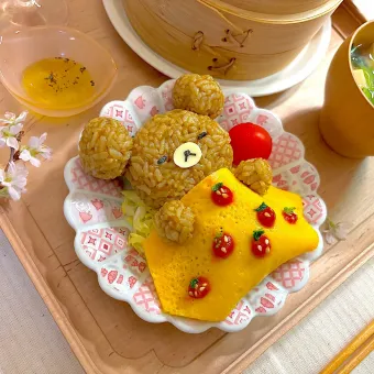 Snapdishの人気料理写真:おやすみリラックマのオムカレーごはん🐻