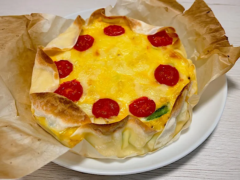 餃子の皮で　キッシュ|もっさんさん