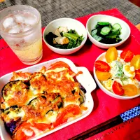 【主菜】茄子とトマトと厚揚げのチーズ焼き| シュビラさん