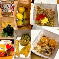 ソース焼きうどん　ネギ塩うどんメシ海鮮🦞　うどーなつ抹茶🍵　ウインナー天ほうぼう天三つ葉小エビかき揚げ🍤☘️|るみおんさん