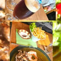 🇱🇧Chicken skewers and fries, cheese nem garlic cream and salad🇱🇧|KWAII69さん