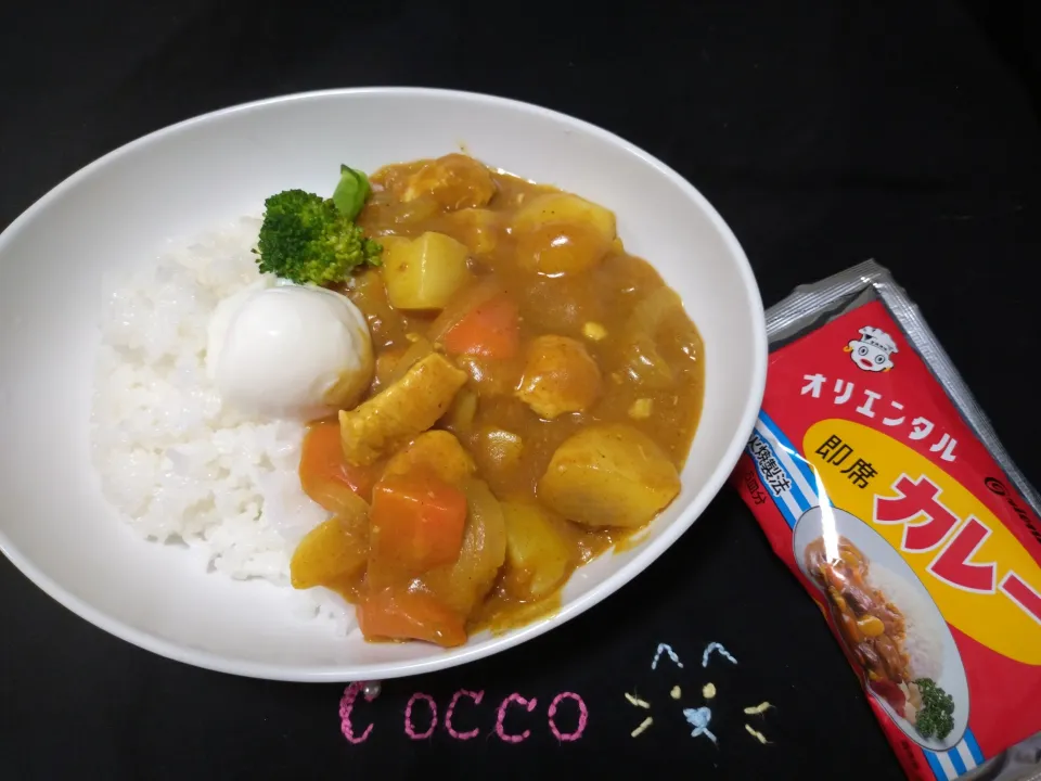 温玉乗せチキンカレー✨|cocco+さん