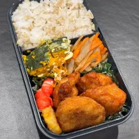 4/16 旦那弁当⁂からあげ&ヒレカツ弁当|ゆさん