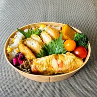 "とうもろこしご飯とチキンフライ"息子弁当|kazuさん