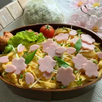 ＊0195. よもぎ餡パン＆桜舞うちらし寿司🌸娘ちゃんの高校生弁当🍱＊|＊抹茶＊さん