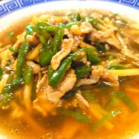 【1947年創業】 
【現在、昼営業のみ】 
中華料理 登喜和 
肉ピーマンメン (1,050円)
―麺半分
@西新宿8分 
(JR新宿駅から徒歩18分)
26101
〈醤49塩21噌󠄀6タ4出9F4冷0チ2混3つ1担1沖1〉