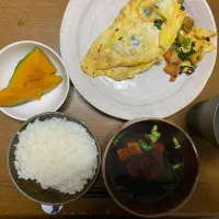 夕食　野菜オムレツ定食|ATさん