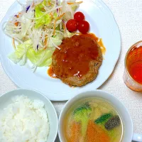 夕飯 ハンバーグ|ふわふわさん