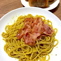 ジェノベーゼパスタ|単身赴任のっちさん