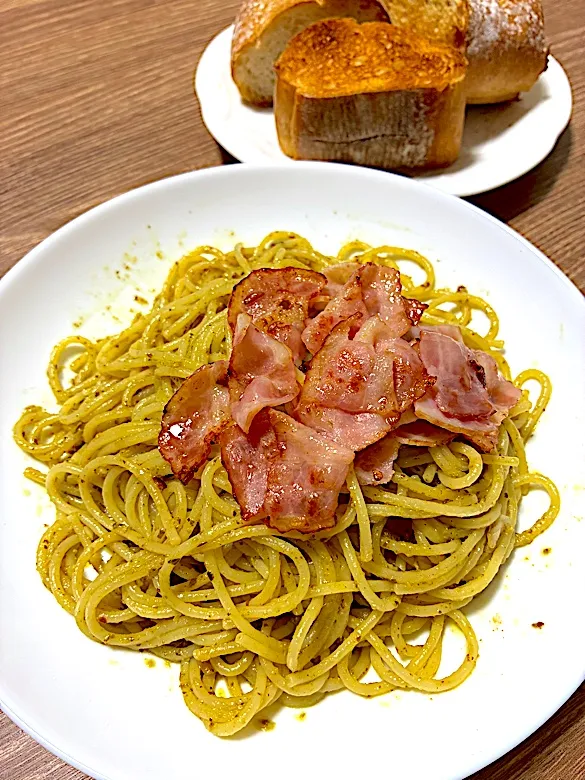 ジェノベーゼパスタ|単身赴任のっちさん