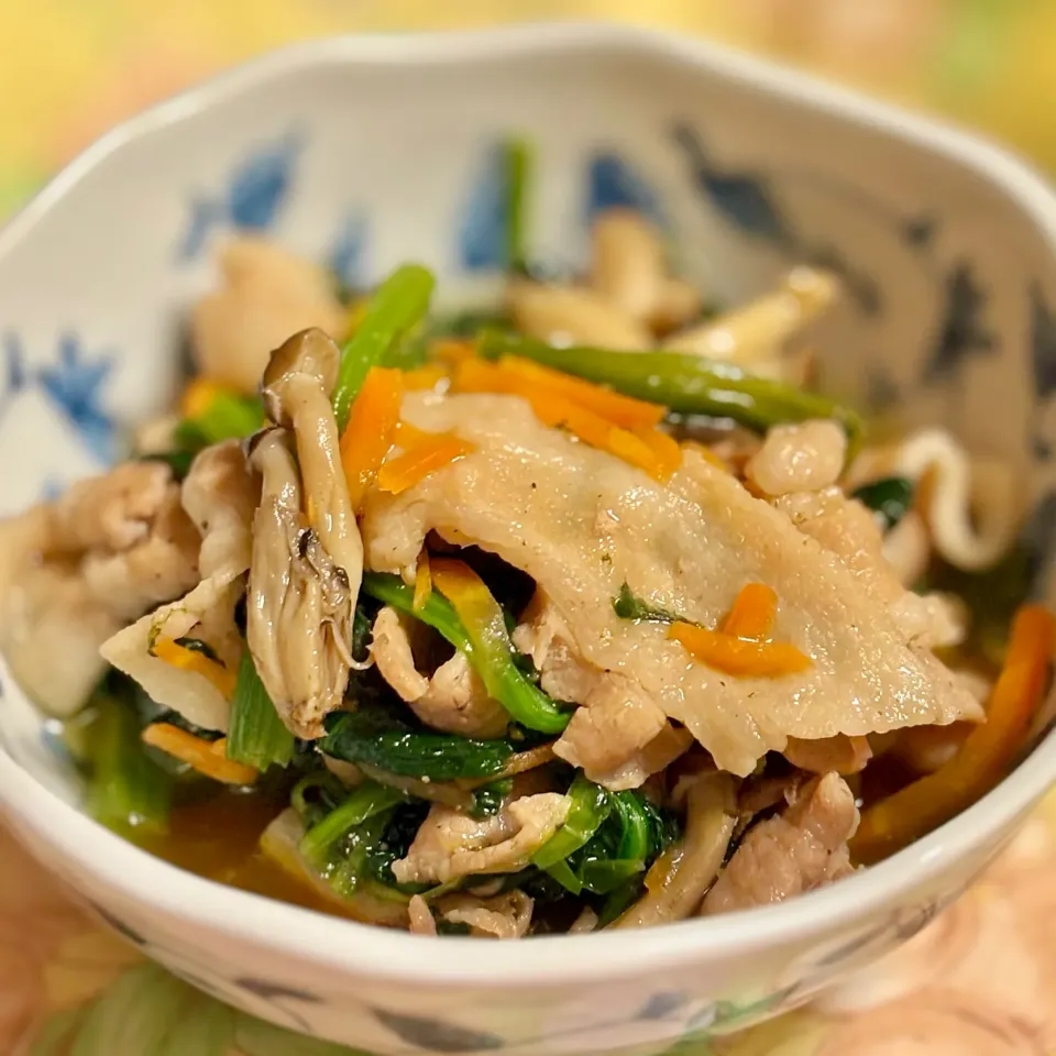 ほうれん草と豚肉の炒め煮|ももさん