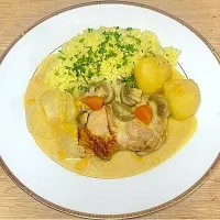 鶏もも肉と蕪のカレークリーム煮|銀蔵じいちゃんさん