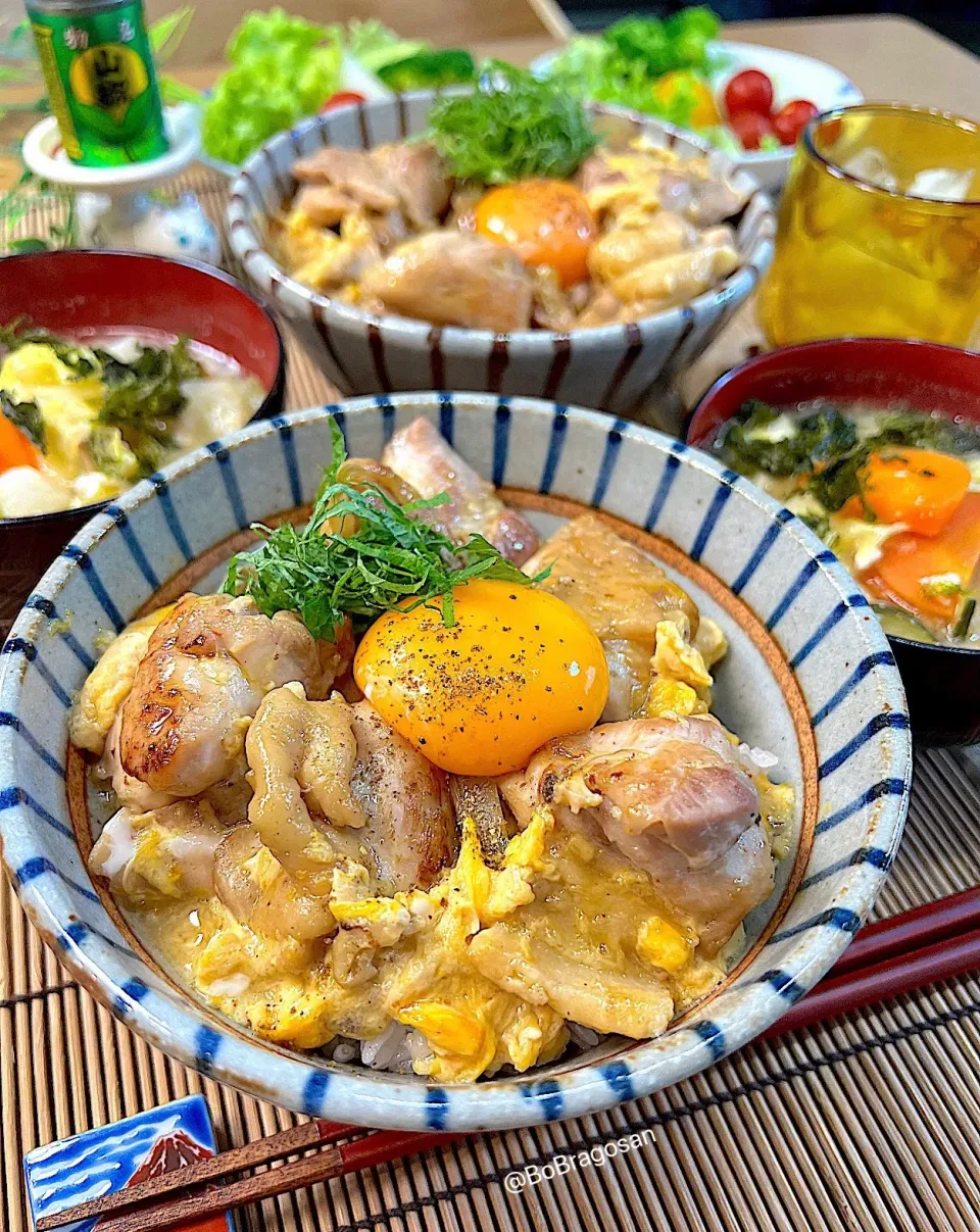 卵黄乗せ親子丼！|ラゴさん。さん