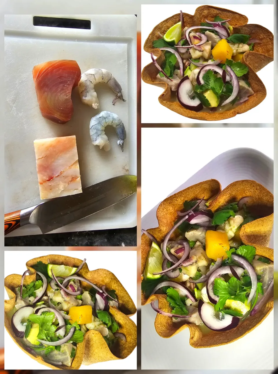 🇵🇪Ceviche of red tuna,prawns, cod with cucumber,avocado and mango in its edible bowl made from tortillas🇵🇪|KWAII69さん
