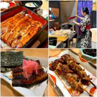 赤松＋肝の串焼＋うなガリ巻き＋三島ビール＋初亀の特別純米@三嶋うなぎ 松子(三島)