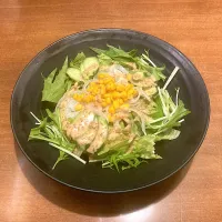 今日の晩ご飯@「大須せろり  大須本店」さん②  グリーンサラダ　野菜はたくさんとらないとです。（実況中継中）|なびさん