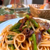 ホタルイカと菜花のパスタ| かおポンさん