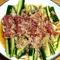 ☆まぐろの冷やしかけうどん|まぁたんさん