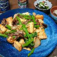 筍と厚揚げとブロッコリーのyummy 炒め～✨️