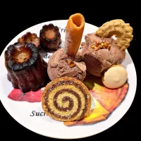 🇫🇷Canelés with rocher ice cream and biscuit🇫🇷|KWAII69さん