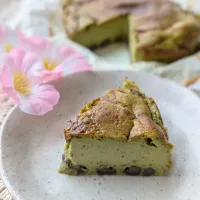 抹茶のバスクチーズケーキでハピバ💚| ちょこさん