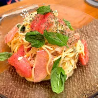 生ハムとクリームチーズの冷製パスタ✨😋|＊yurika＊さん