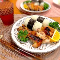 味噌つけ焼きチキンのおにぎりプレート| Rachelさん