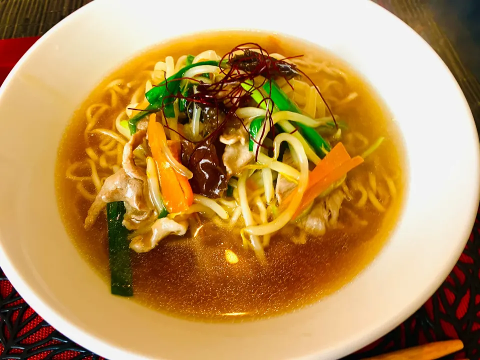 ✩.*˚もやし餡掛け醤油ラーメン|ゆきえもんさん