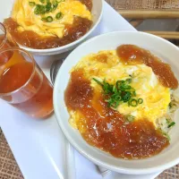 煮凝り、トロトロ卵のせバターライス🍛のランチです✨|rikako♪。.:＊さん