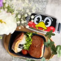 4/20❤︎私のスパムおにぎり弁当🌱
（焼肉タレたまご焼き）

＊ お昼ごはん
＊ 私弁当
＊ スパム
＊ たまご焼き🥚
＊ スパムおにぎり 
＊ プチトマト🍅|Makinsさん